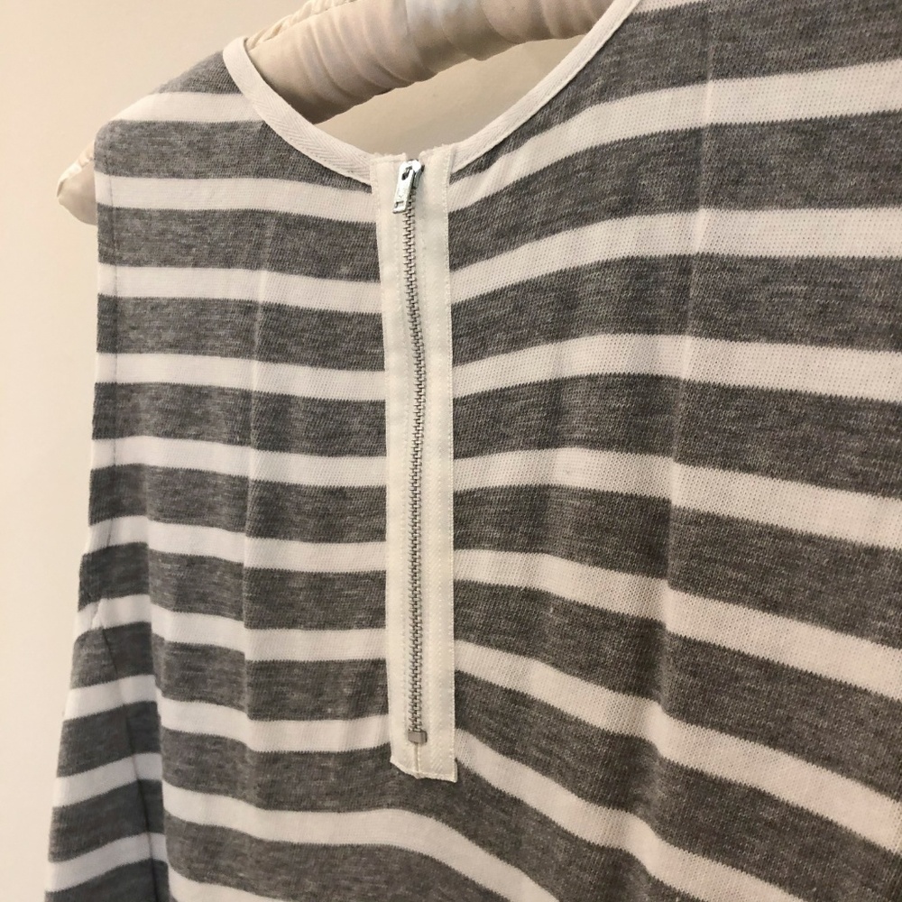 White & Warren grey and white striped dress - Picture 5 of 5